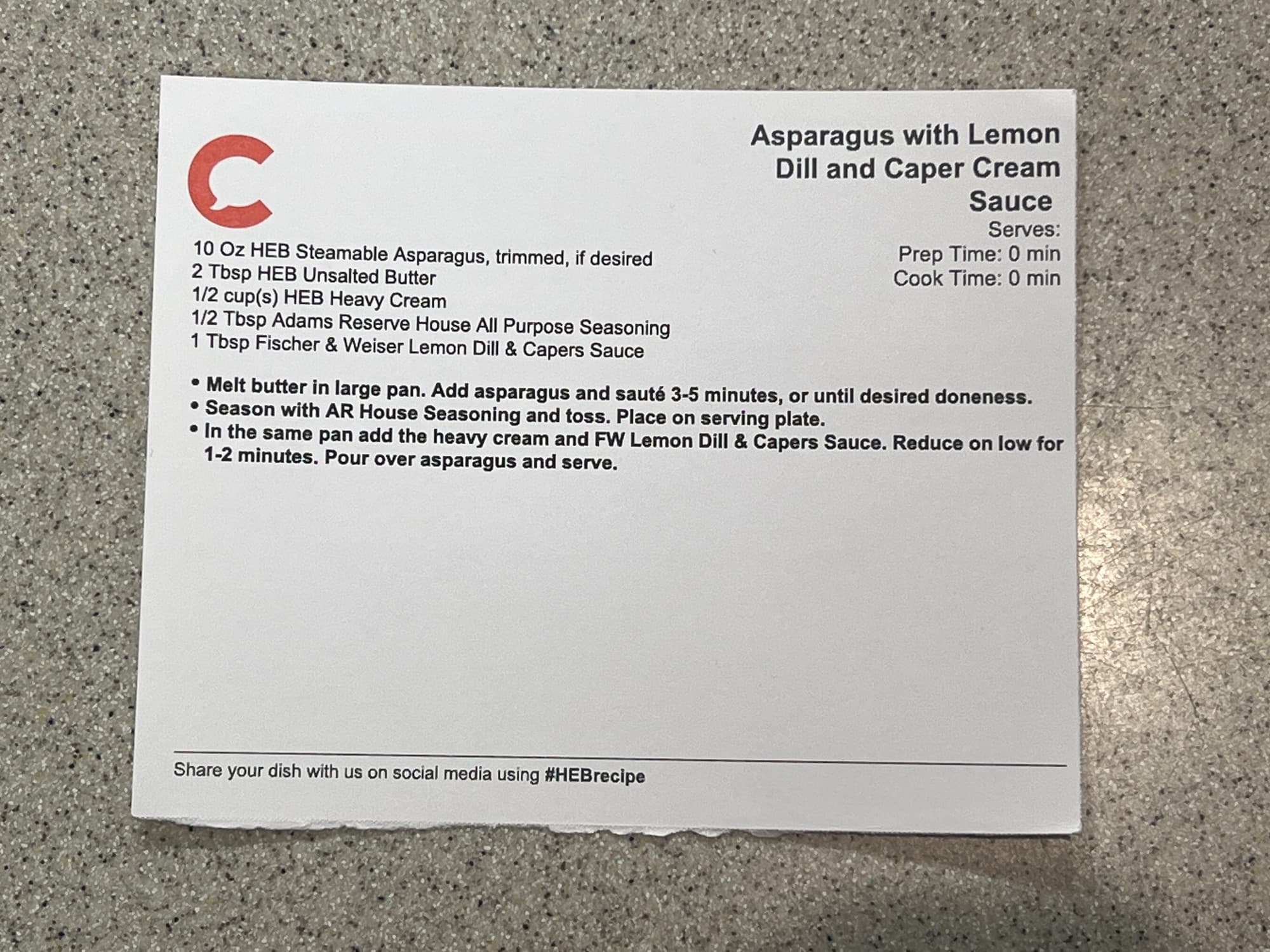 Recipe card