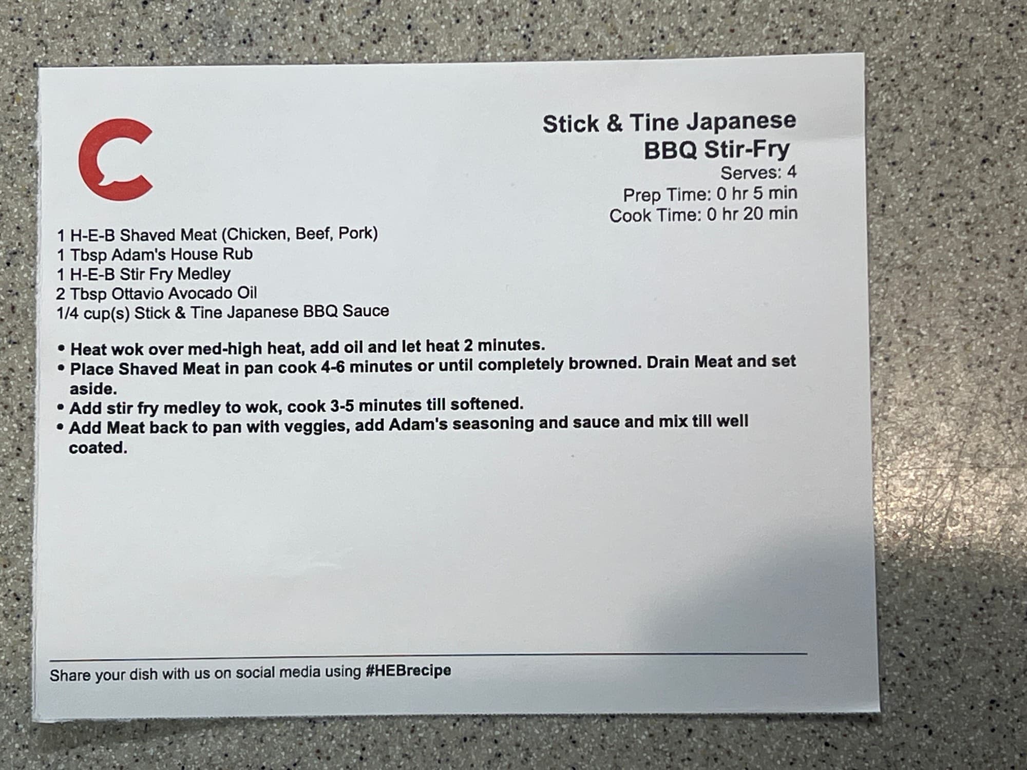 Recipe card