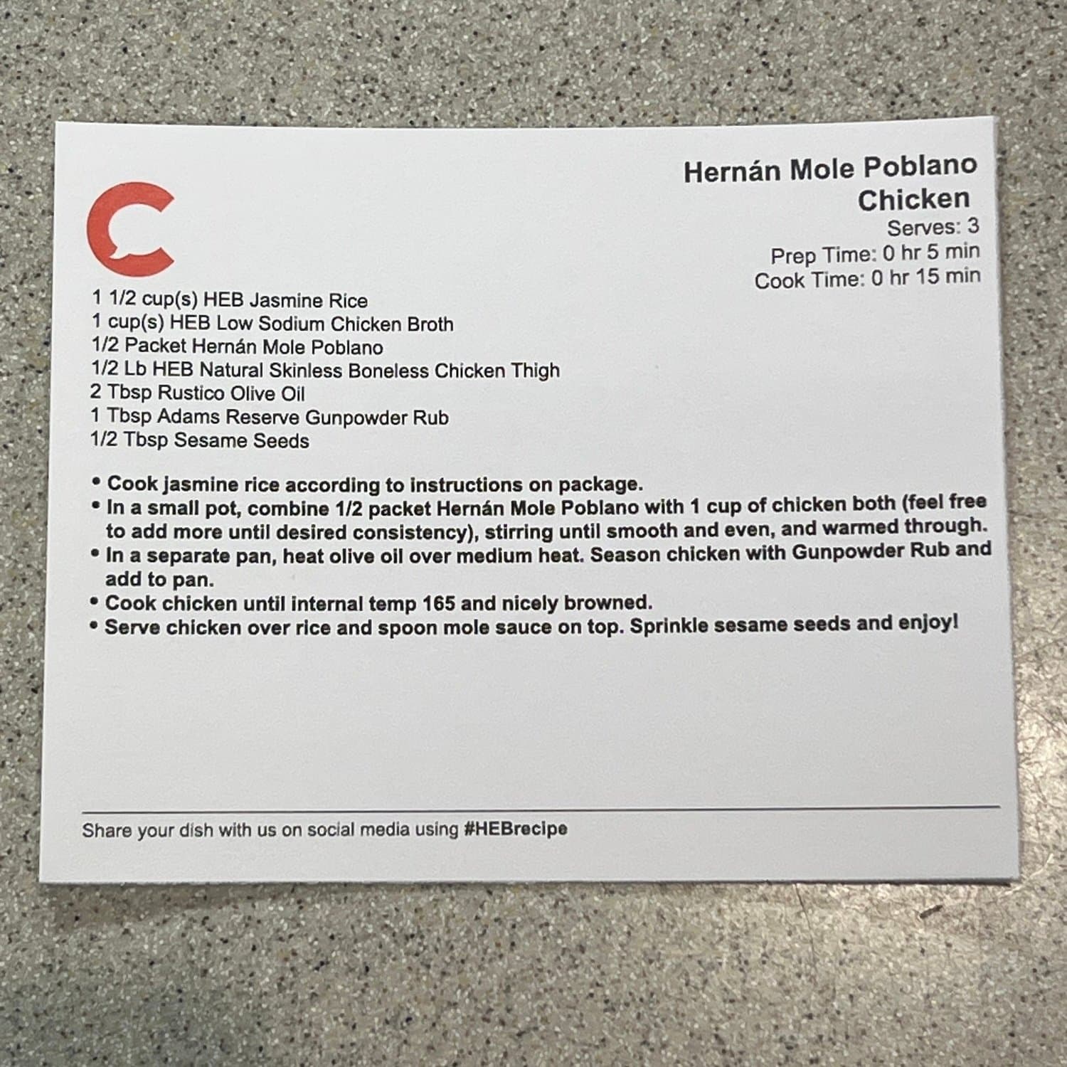 Recipe card