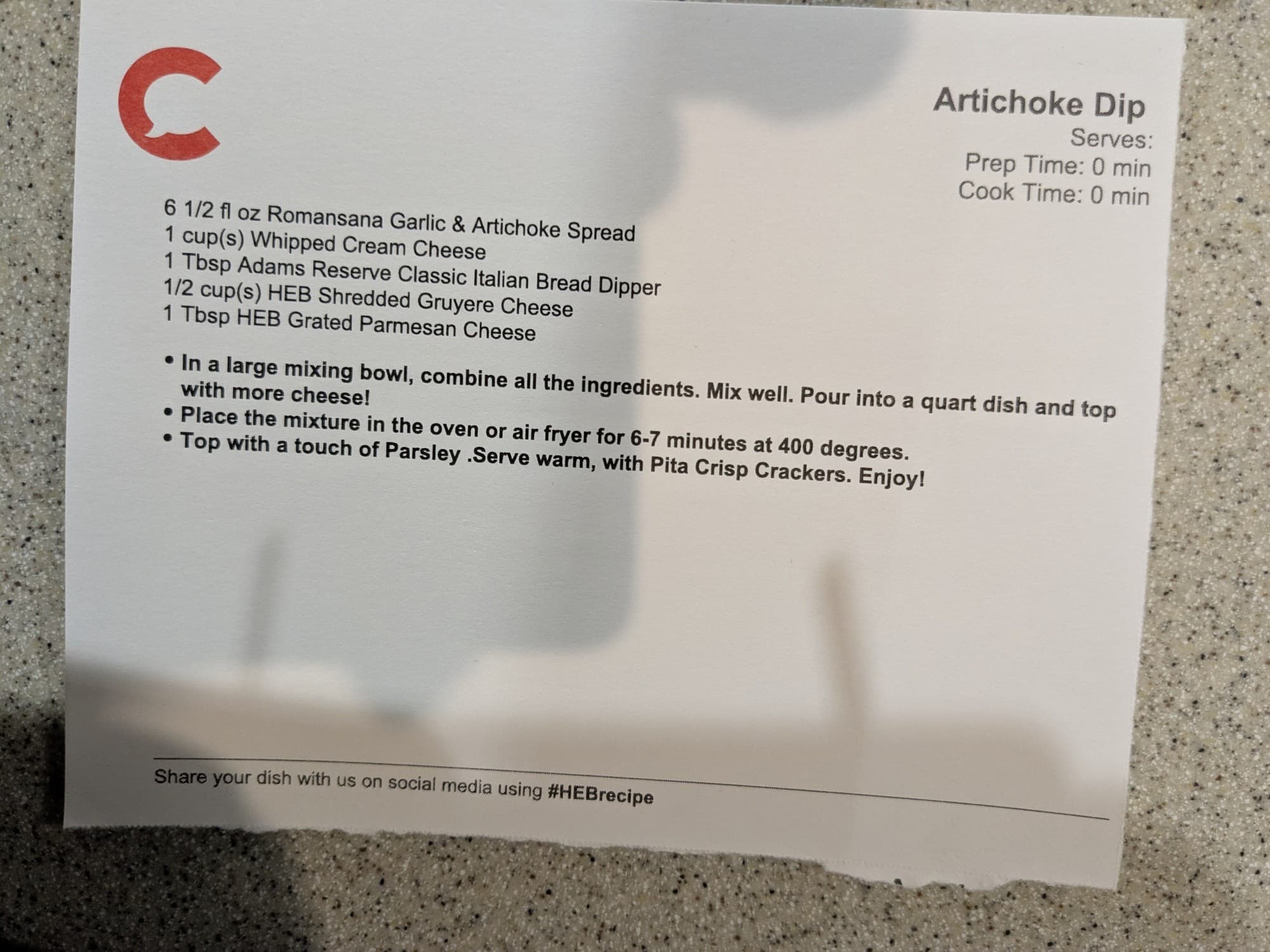 Recipe card