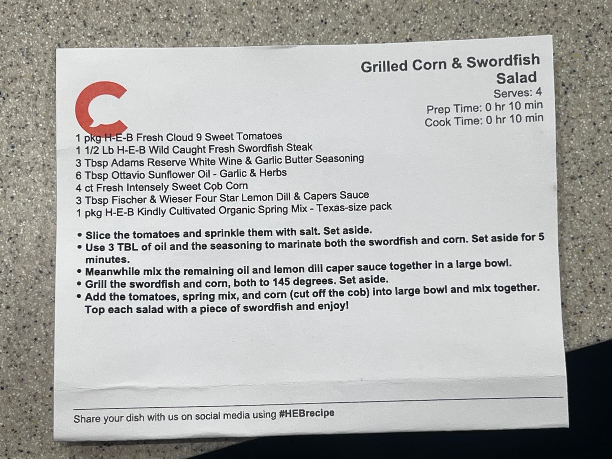 Recipe card
